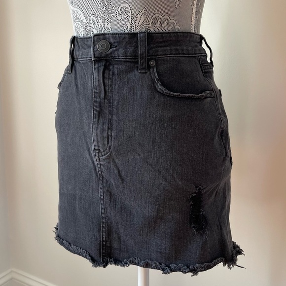 Aeropostale Skirts Aeropostale Black Denim High Rise Skirt Poshmark